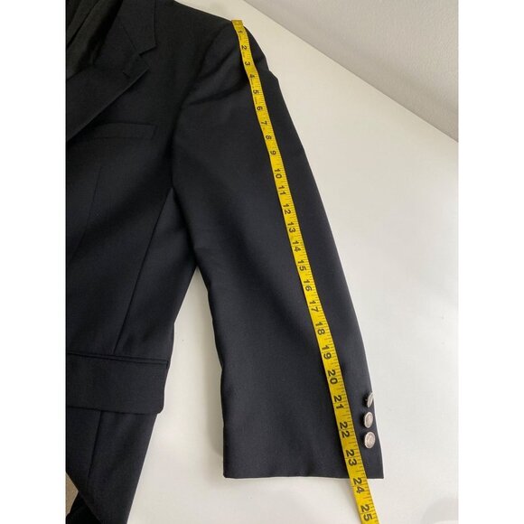 Hart Schaffner Marx Mens Blazer Size 44 Black London Shop Metal Buttons Union Ta - Picture 13 of 15